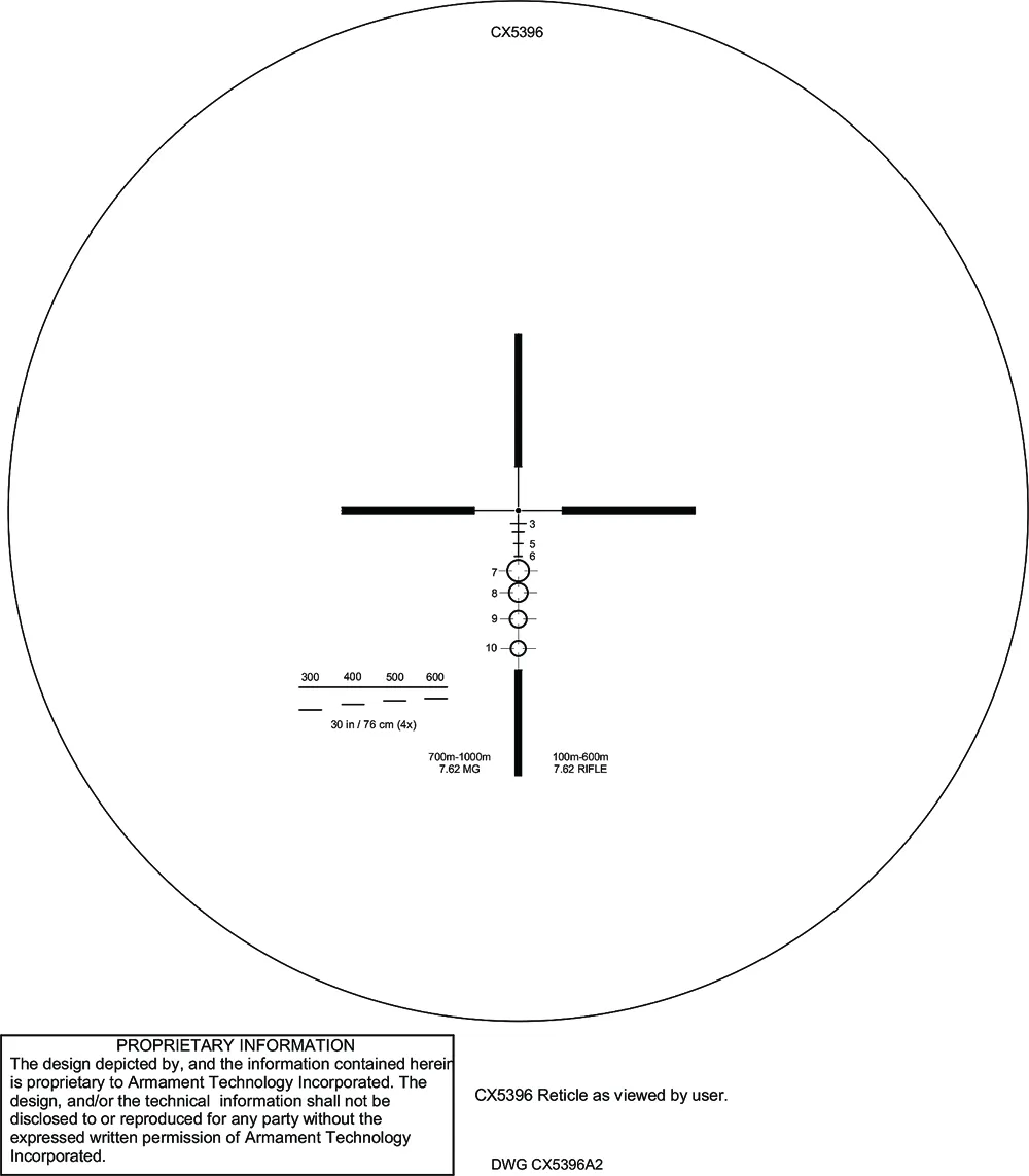 Elcan Elcan Specter DR DFOV14 7.62 NATO CX5396 reticle reticle