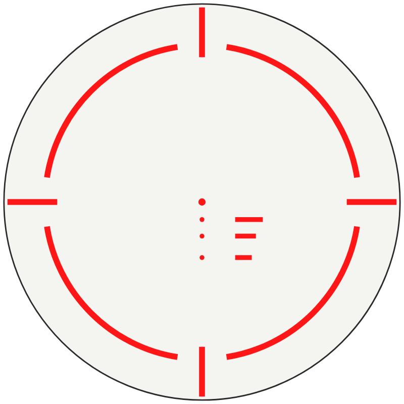 Holosun 1.5 MOA Dot / 1 MOA Holdovers / 65 MOA Circle / Ranging reticle