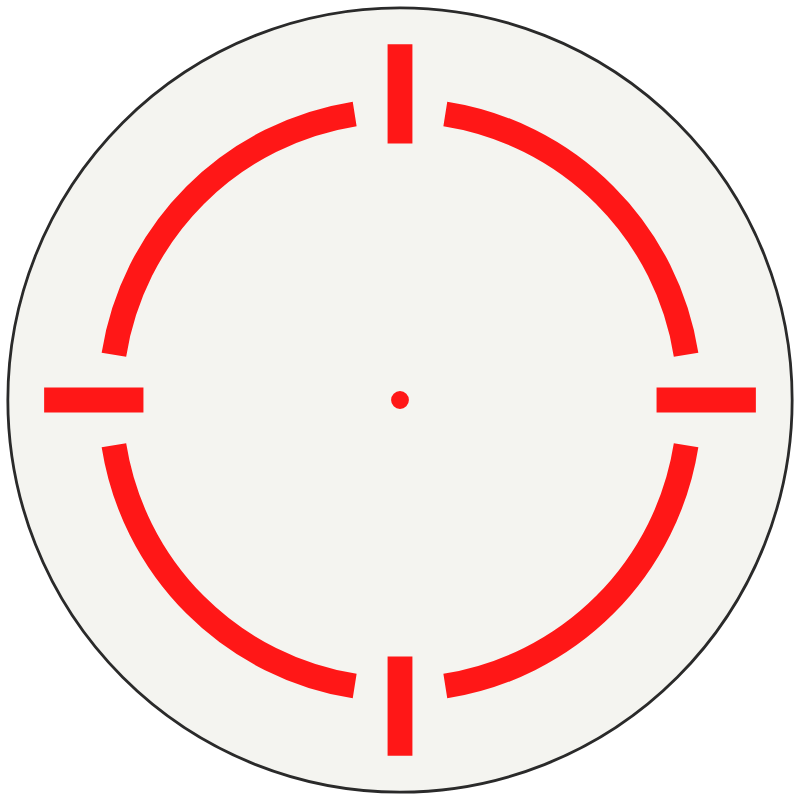 Holosun 2 MOA Dot & 65 MOA Circle reticle