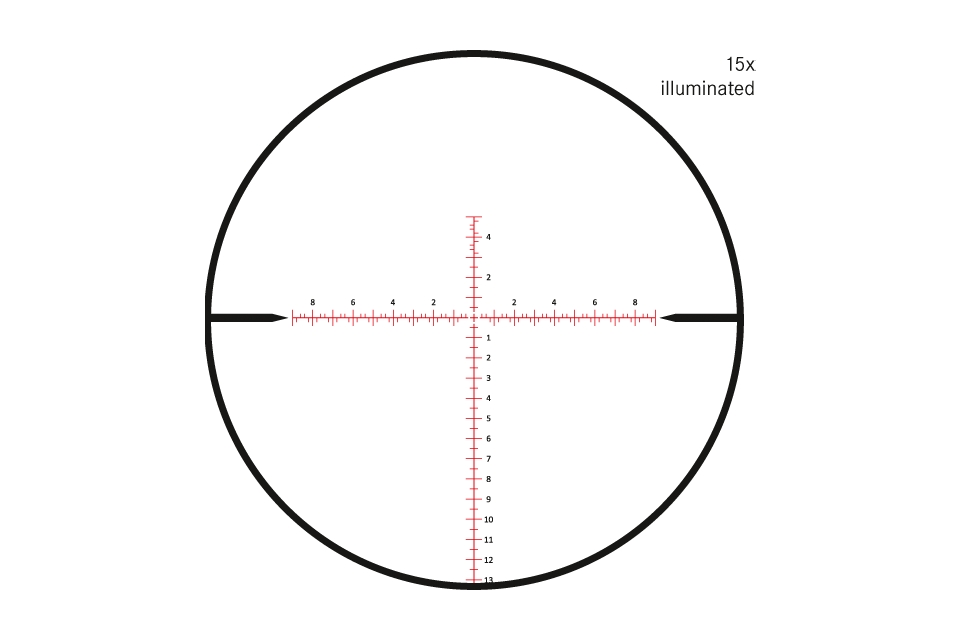 Leica Leica PRS 5-30×56 FFP L-Ballistic reticle at 15X reticle