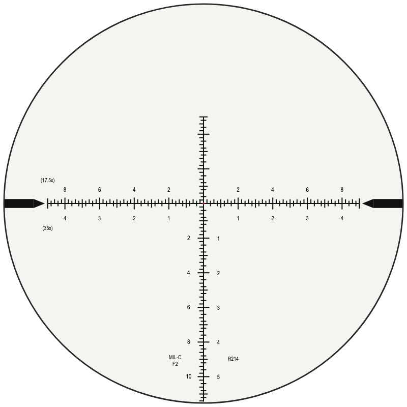 Nightforce MIL-C™ F2 Dualscale reticle