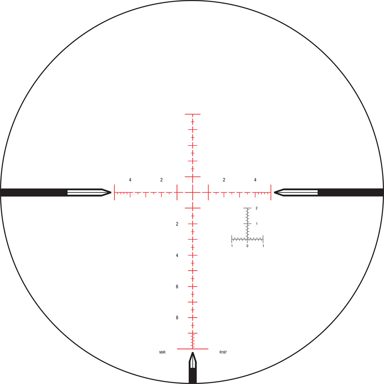 Nightforce Mil-R 5 Mils reticle