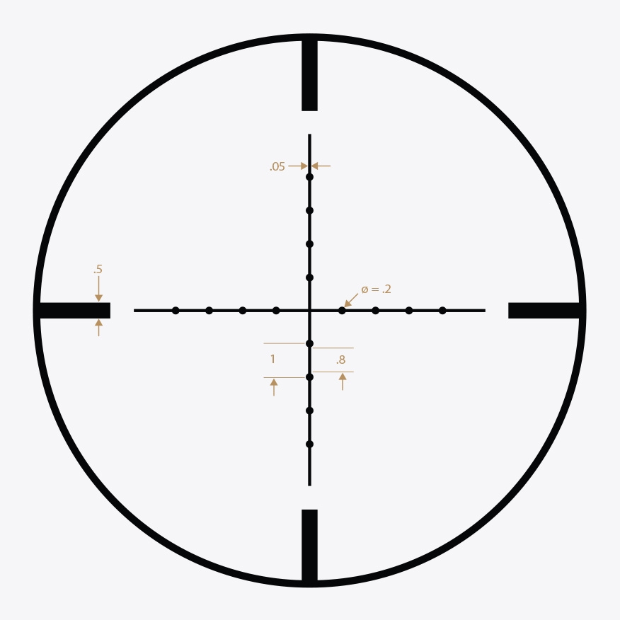 Riton Mildot reticle diagram reticle