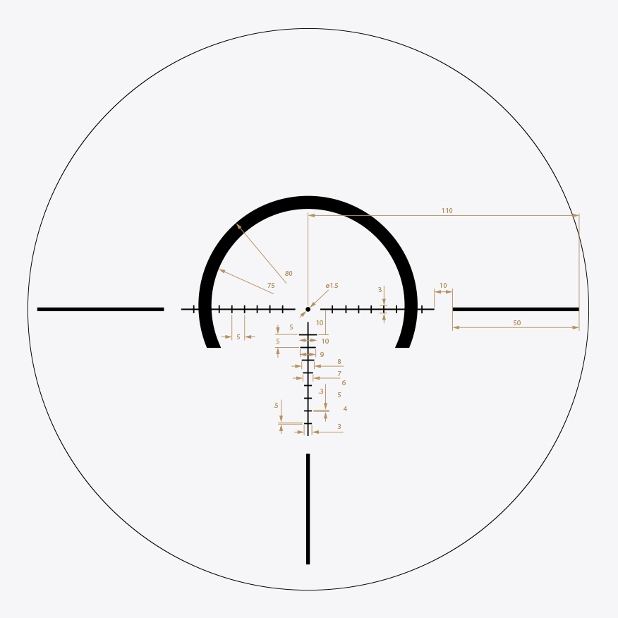 Riton MOA reticle diagram reticle