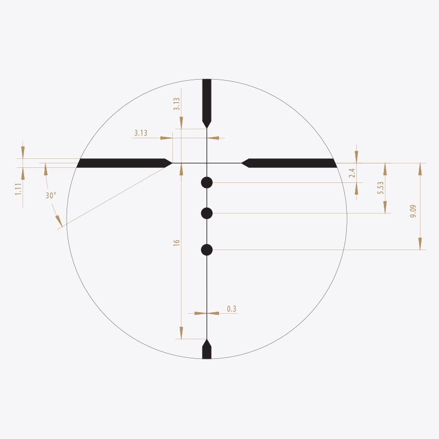 Riton BDC 22LR MOA reticle diagram reticle