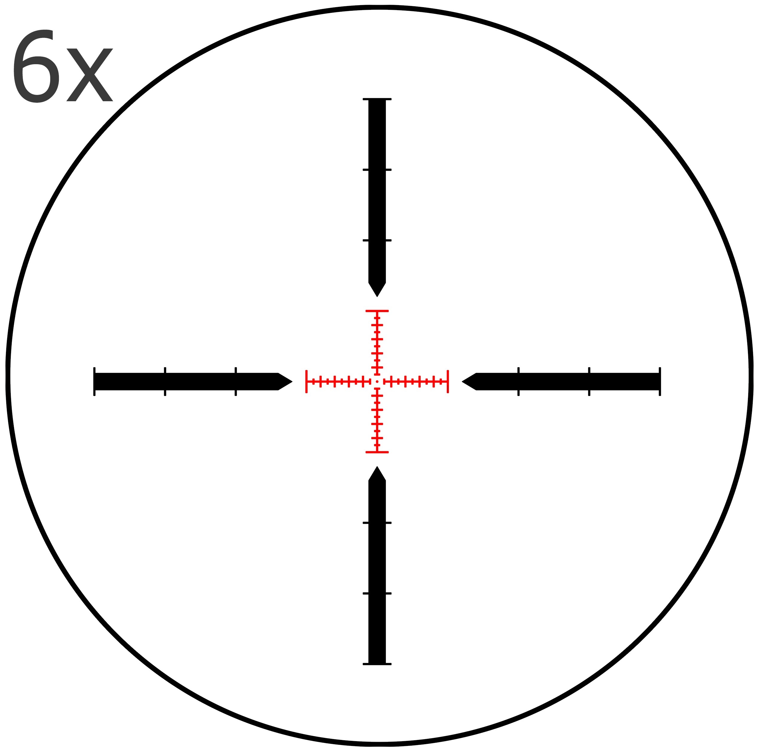 SWFA SWFA SS HD 1-6×24 Donut Circle Mil-Scale at 6X reticle