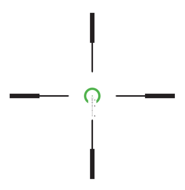 Trijicon Trijicon VCOG 1-6×24 FFP Green .223 77 Grain Horseshoe Dot Crosshair reticle reticle