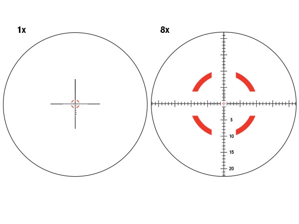 Trijicon Trijicon VCOG 1-8×24 Circle MRAD Crosshair-Dot reticle