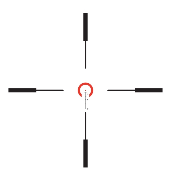 Trijicon Trijicon VCOG 1-6×24 FFP Red .223 55 Grain Horseshoe Dot Crosshair reticle reticle