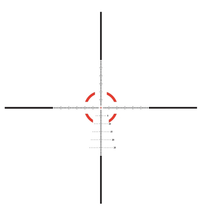 Trijicon Trijicon VCOG 1-6×24 FFP Red MIL Segmented Circle Crosshair reticle reticle