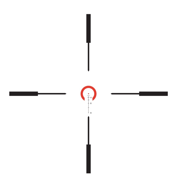 Trijicon Trijicon VCOG 1-6×24 FFP Red .223 77 Grain Horseshoe Dot Crosshair reticle reticle