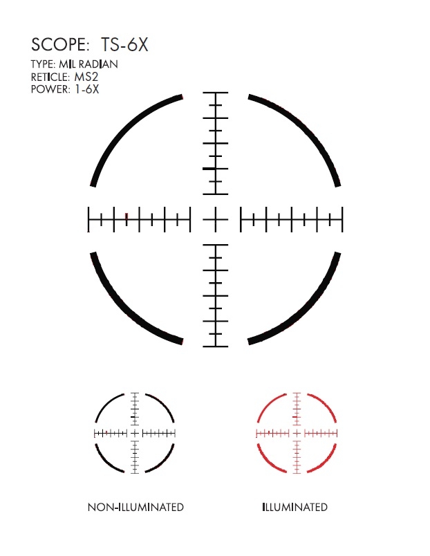 US Optics US Optics TS-6X 1-6×24 FFP MS2 reticle