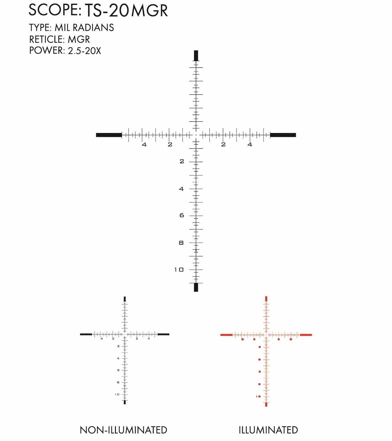 US Optics US Optics TS-20X 2.5-20×50 TS-20MGR reticle