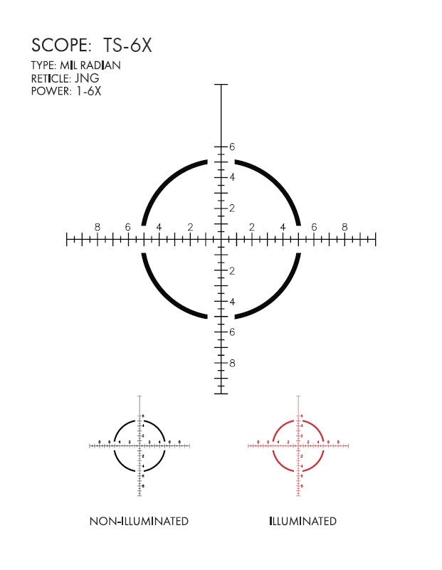 US Optics US Optics TS-6X 1-6×24 FFP JNG reticle